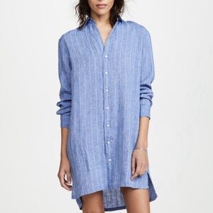 Frank & Eileen Striped Hunter Linen dress M